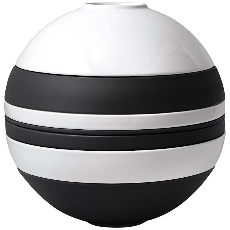 La Boule Serving Set 7 Pieces, Black / White