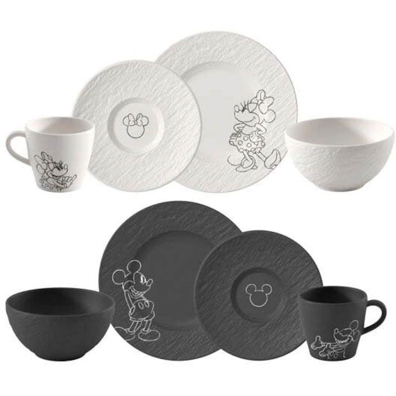 Manufacture Rock Mickey Mouse Breakfast Set, Black / White