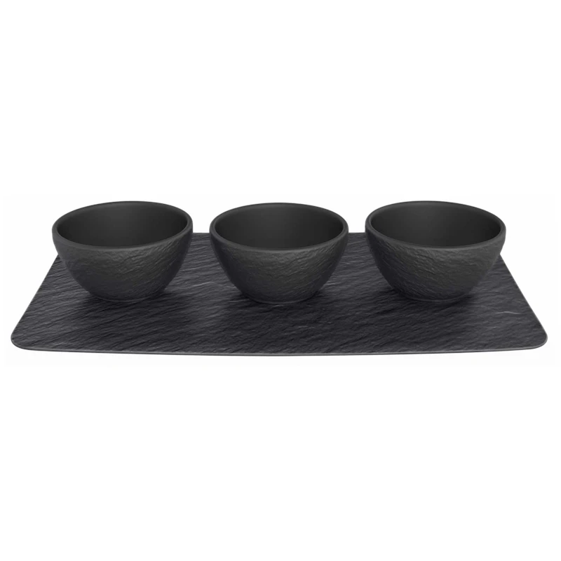 Manufacture Rock Dip Bowl, Black 4-pack