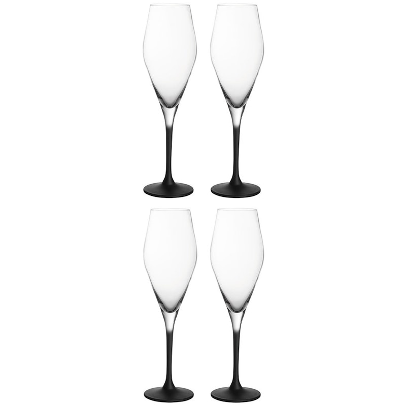 Manufacture Rock Champagne Glass 26 cl 4-pack, Black