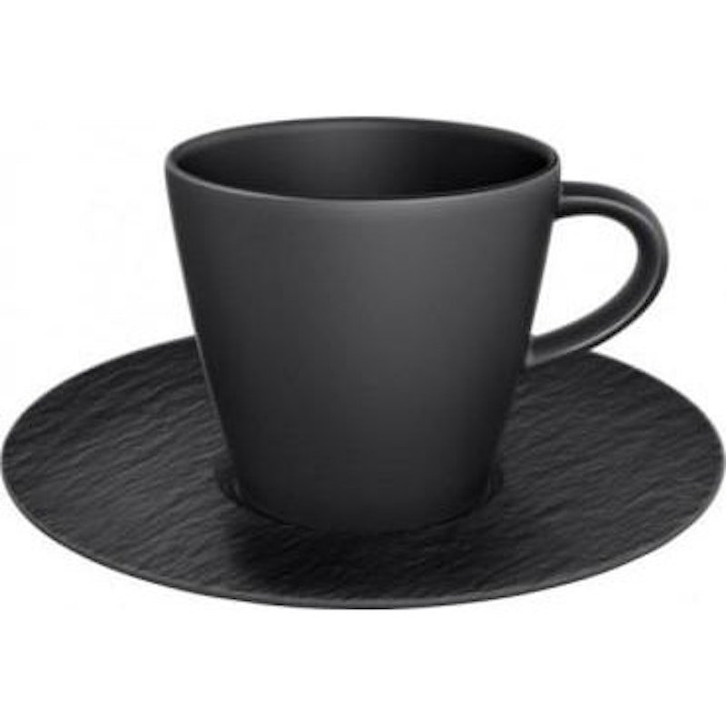 Manufacture Rock Coffee Cup With Saucer, Black