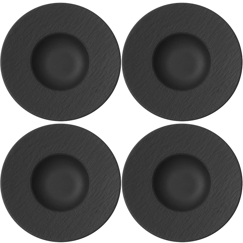 Manufacture Rock Pasta Plate 27,8 cm Black, 4-pack