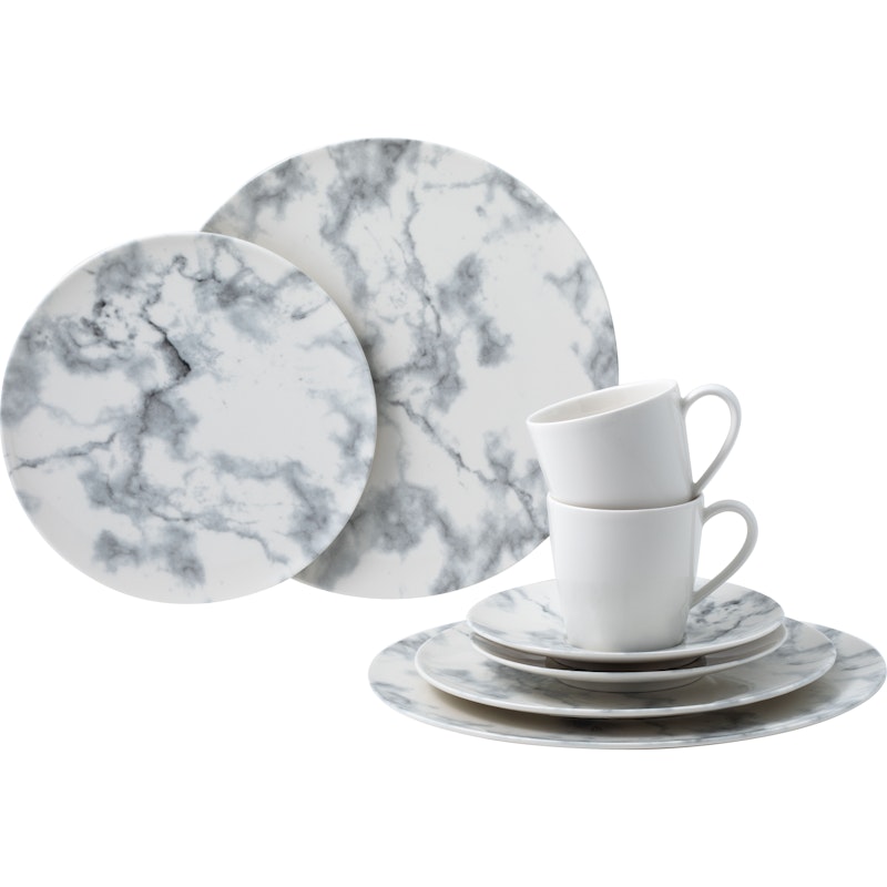 Marmory Tableware Set 8 Pieces, White