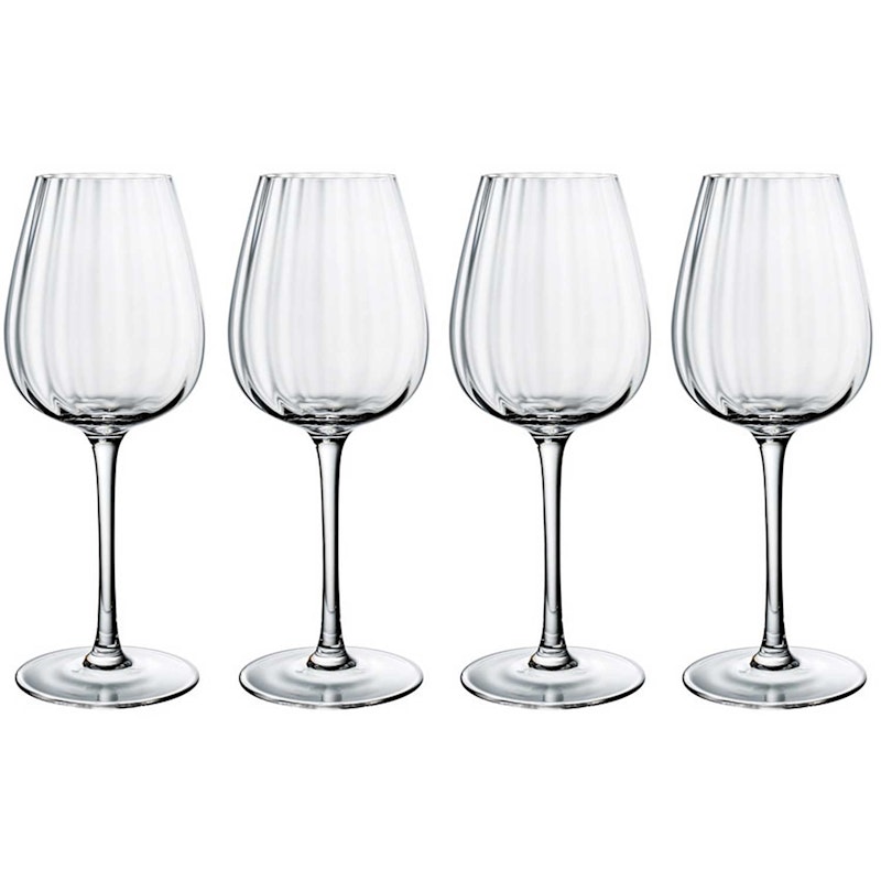 Rose Garden White Wine Glass 4-pack