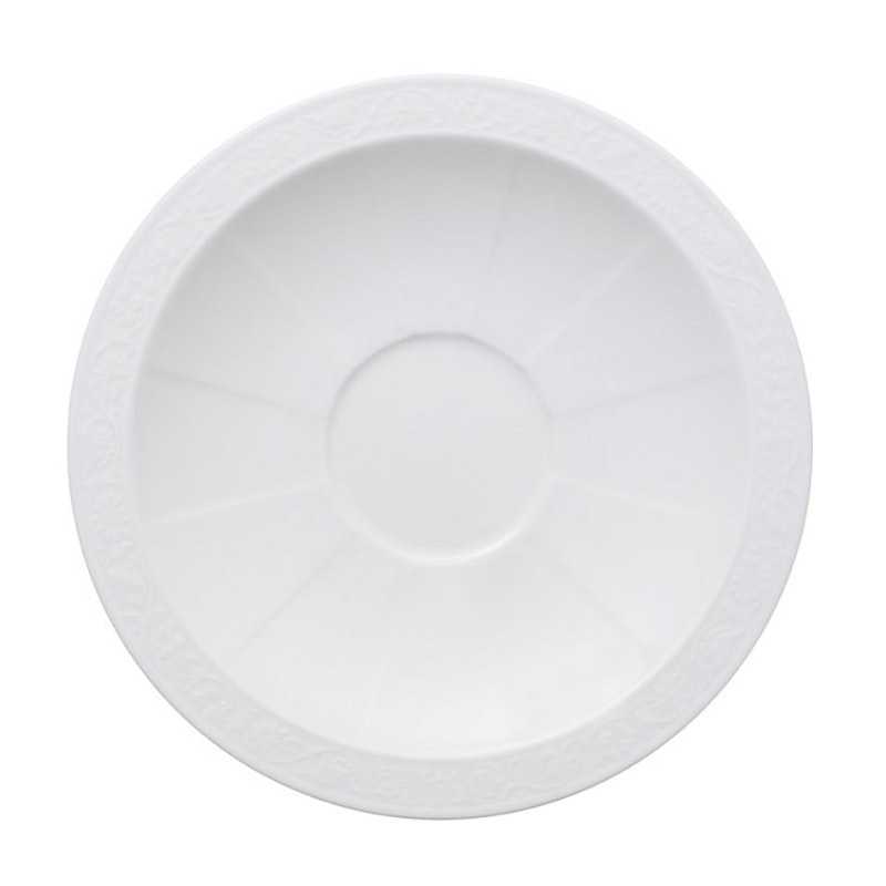 White Pearl Saucer For Breakfast Cup, 18 cm