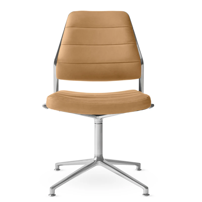 454 Swivel Chair, Camel Leather