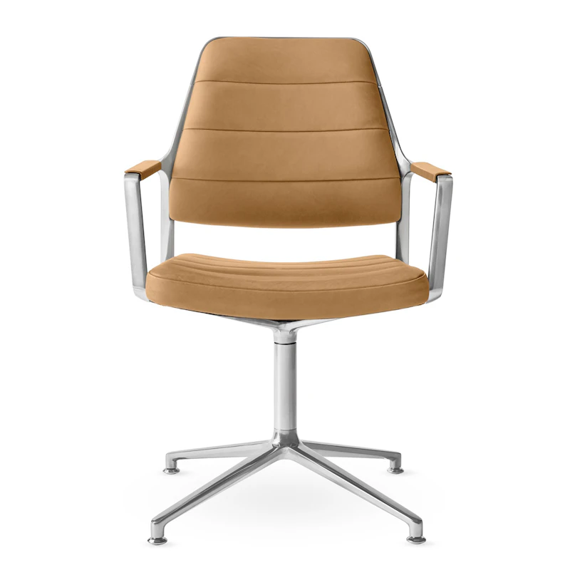 455 Swivel Chair, Camel Leather