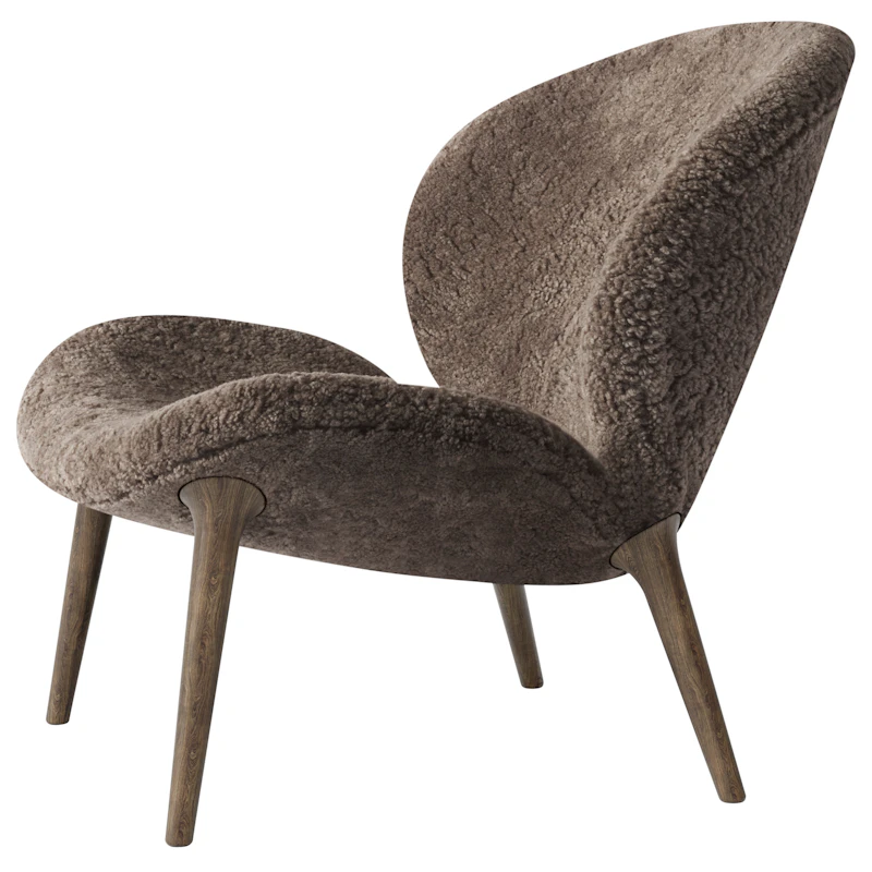 Lodge Armchair Low Back, Dark Oak / Curly 07 Umber