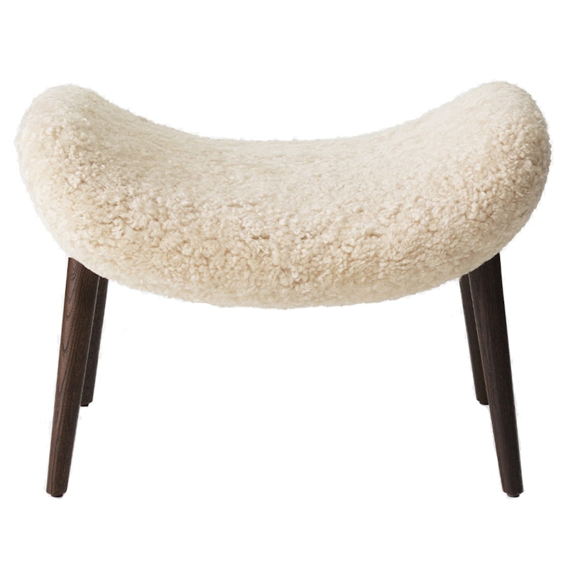 Lodge Footstool Mörk Ek / Curly 09, Off-White