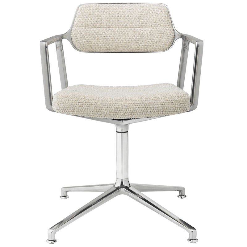453 Swivel Chair With Feet, Wavy Off-white