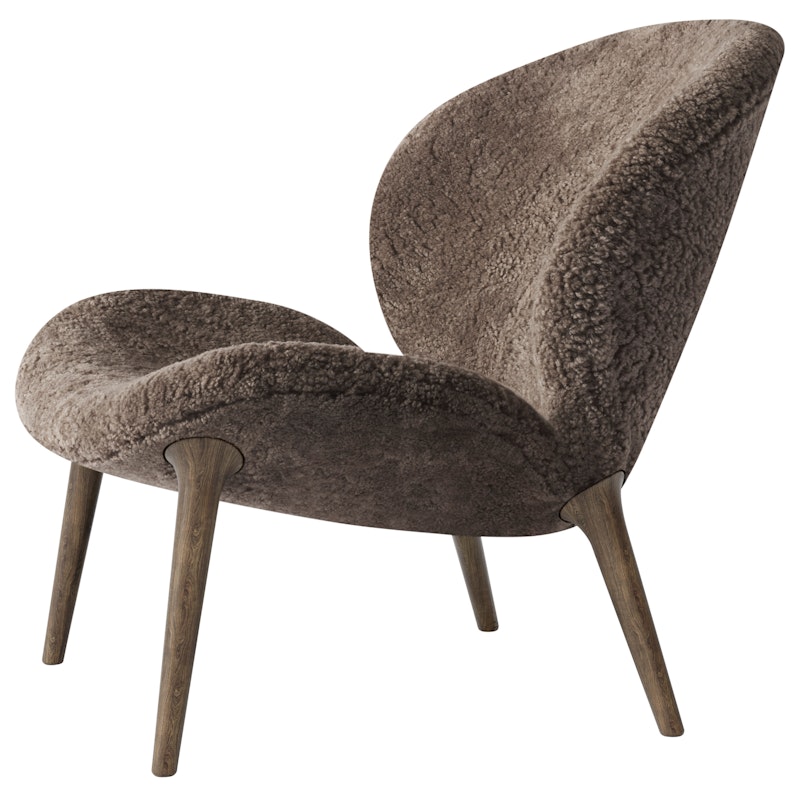 Lodge Armchair Low Back, Dark Oak / Curly 07 Umber