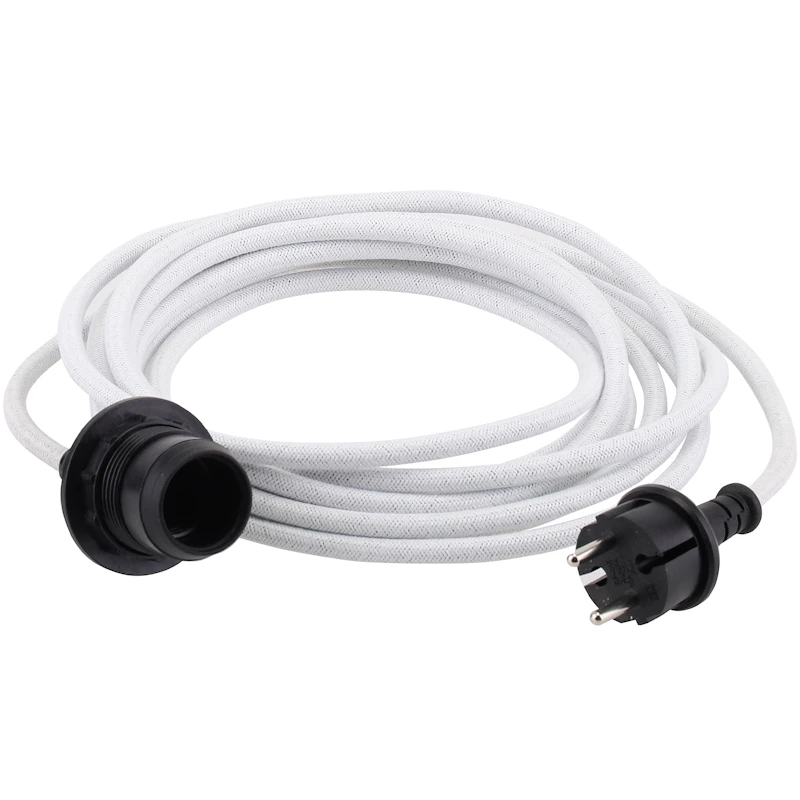 Cable Set Textile E27 Outdoor, White