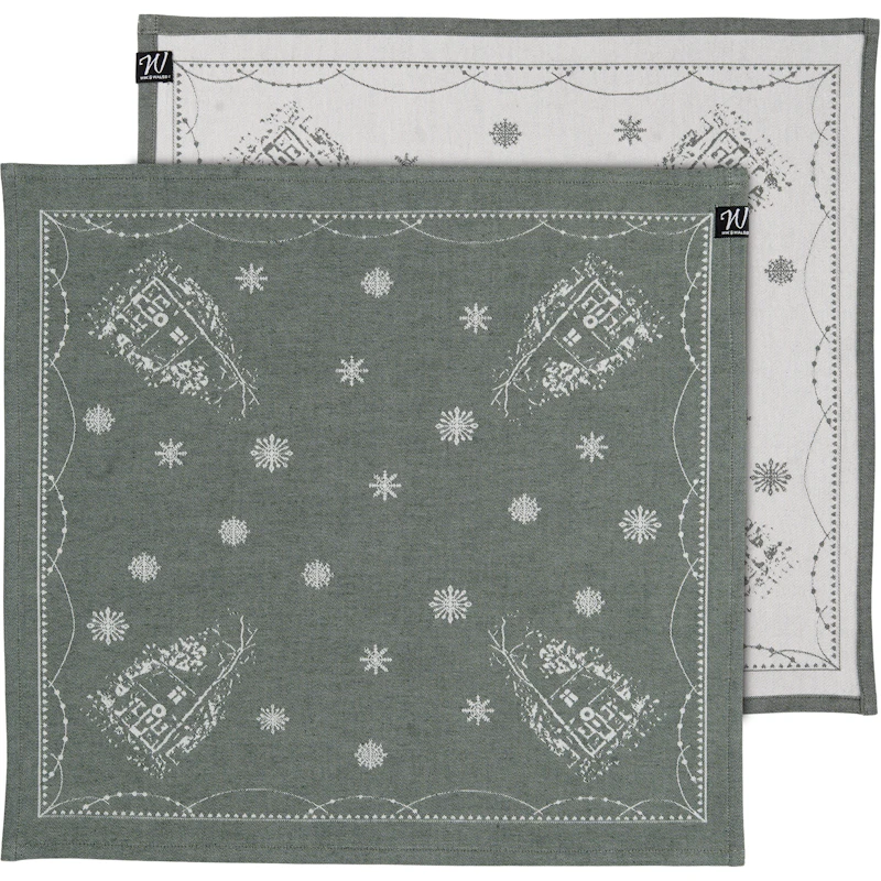 Julemorgen Napkin 2-pack 45x45 cm, White / Green