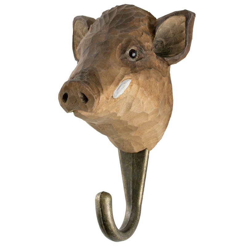 Hand-carved Hook, Wild Boar