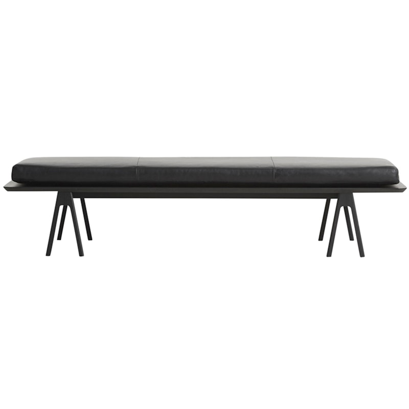 Level Daybed, Black Leather / Black Oak