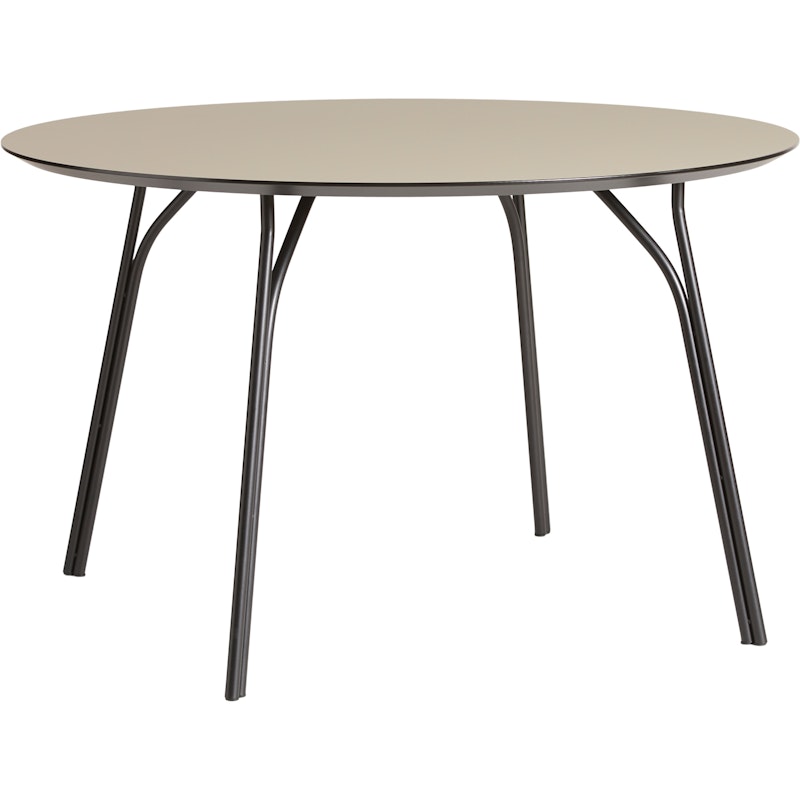 Tree Dining Table Ø120, Beige Top / Black Legs