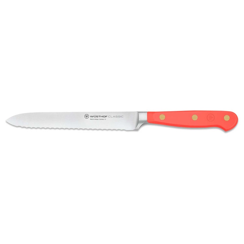 Classic Colour Serrated Utility Knife 14 cm, Coral Peach