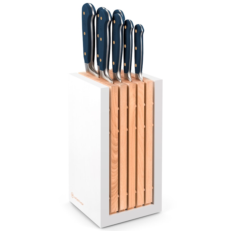 Classic Colour Knife Set With Knife Block 8 Pieces, Wild Blueberry