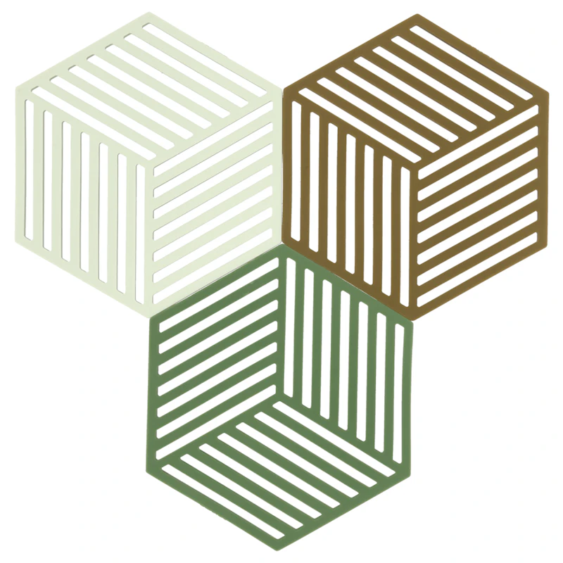 Hexagon Trivet 3 Pieces, Green