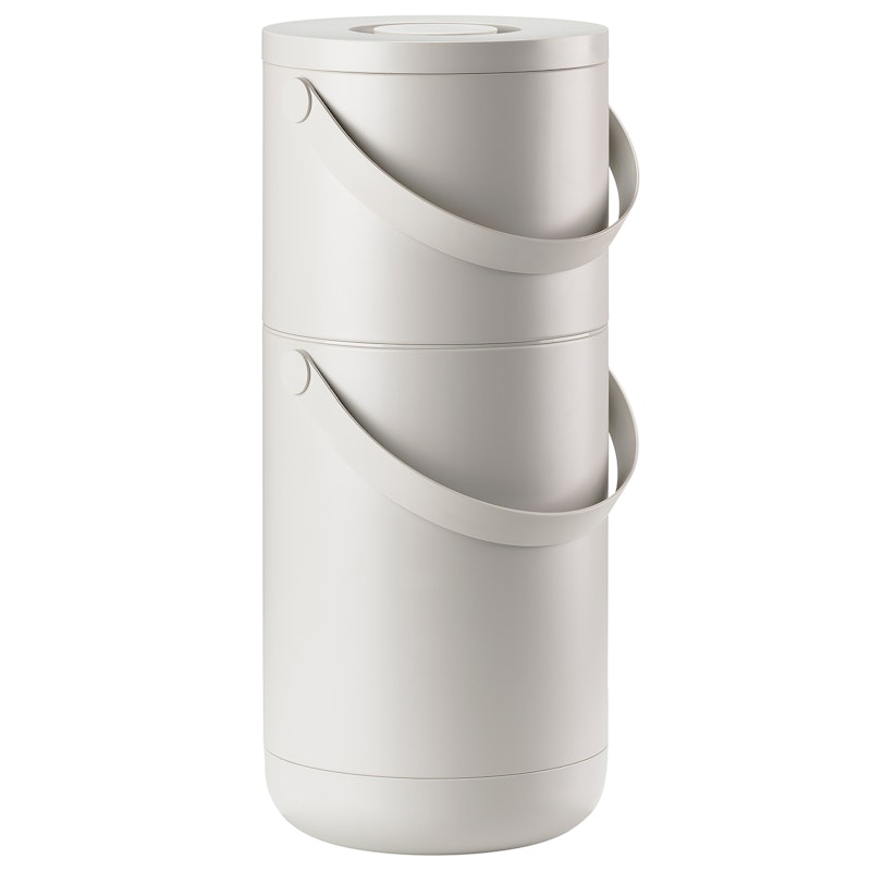 Circular Paper Bin 22+12 L, Warm Grey