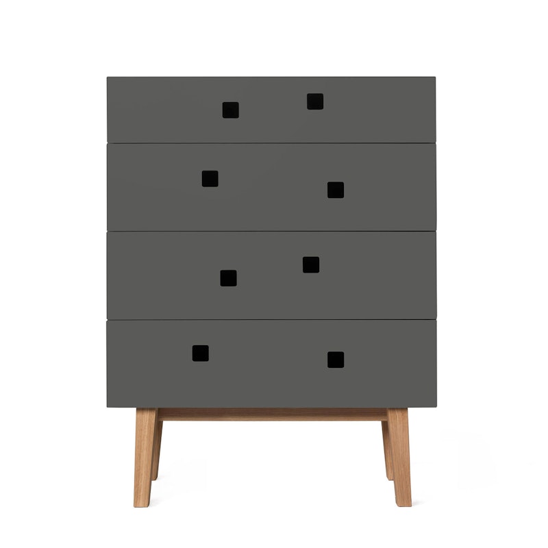 Peep B3 Chest Of Drawers, Slate Grey/Oak Retro