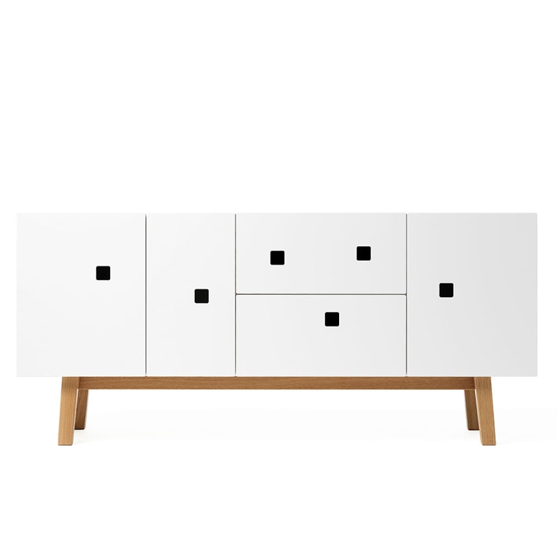 PeepM2 Media Furniture, Angel White/Oak