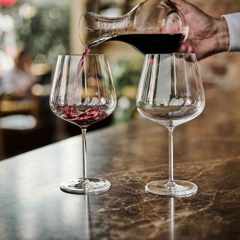 Red wine in a glass discount